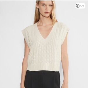 Aritzia Women's Cream Cable Knit Sweater Vest